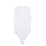 New Square Collar Solid Color Slim Sexy Sleeveless Jumpsuit 3905008-Outfit