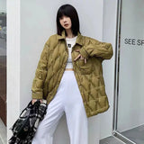 Station White Duck Down Shirt Down Jacket Female 2024 New Pressure Glue Thin Style Loose Autumn And Winter Lapel Coat-Outfit