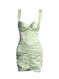 Sexy Bag Ass Dress 2025 Spring New Fashion Girded Fish Bone Short Sling Dress