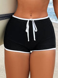 Fongt Bikini Bikini Black And White Contrast Color Depth V Strap Split Swimsuit D338W-Outfit