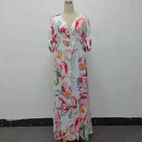 Polyester Spring Summer Long Maxi Dress Ladies African Elegant Dashiki Print African Dresses For Women Robe Africa