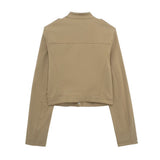 Spring Style Vertical Collar Short Style Jacket 4661717 Wide Pleated Skirt 3067404-Outfit