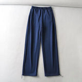 Summer New Wide-Legged Trousers Hong Kong Style Casual Floor Trousers Ladies Loose Exercise Leg Drawstring Trousers-Outfit