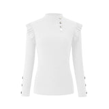 Sleeve Knitwear Rib Ruffle