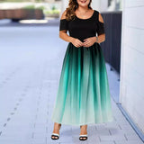 Fongt New Wish Body-To-Body Sexy Gradient Showy Shoulder Size Women's Dress