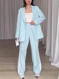 Fongt Fashion Striped Print Suit Wide Leg Pants Temperament Suit Female 3036