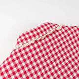 Plaid Heart Patchwork Pocket Puffer Jacket-Outfit