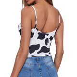 Women's Camisole, Sexy Sleeveless Backless Cow Print Cropped Tops for Party Vacation Travelling Dating Summer