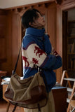 Reindeer Print Knitted Cardigan-Outfit