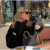 Black High Neck Knitted Sweater-Outfit