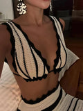 Striped Crop Top & Maxi Skirt Two Piece