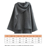 Fongt Women's Autumn New Asymmetric Scarf Short Loose Knit Coat