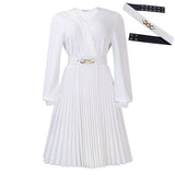 Fongt New V-Neck Fashion Elegant Solid Color Pressure Folding Large-Size African Dress