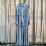 Net Color Press Fold Suit-Outfit