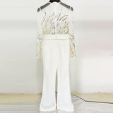 Fongt Spring And Summer New Star Fashion Mesh Splicing Heavy Industry Lincrium Nails Studded Trousers