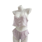 Fongt Pajamas Female Pyjamas New Summer Ice Sling Suit Pure Lust Lace Seduction Homewear 2025
