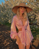 Fongt New Paired With Sexy French Long-Sleeved Top Short Suit