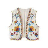 Fongt Women's Summer New External Fashion Retro Embroidery Vest Explosion