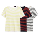 Fongt Homemade New Women's Classic Oceanic Short Sleeve Striped Knitted 3519020