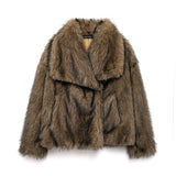 Fongt Women's Winter Fashion Temperament Style Wind Artificial Fur Coat D69352
