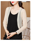 Women Thin Mesh Cardigans Lady Summer Transparent Shawl Female Long Sleeve Short Coat Outwear-Outfit