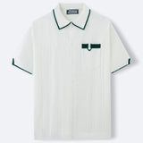 Fongt Men's New Summer Men's Knits Business Casual Pocket Polo Shirts