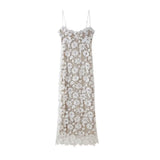 Fongt Women's Sleeveless Ribbon Design Suspension Dresses For Lace