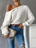 Fongt New Open Back Knit Sweater Long Sleeve Long Sleeve Knit Sweater Woman-Outfit