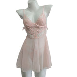 Fongt High-End Lace Pajamas Women Efflue Pure Desire To See The Mesh Sexy Elegant With Tdding Pajart Skirt