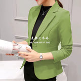 Fongt Spring And Autumn New Professional Joker Suit Long Sleeve Korean Version Temperament Slim Show Thin Suit Jacket Female Short Style-Outfit
