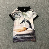 Summer New Floral Short Sleeve Vintage Blouse Turn Down Collar Shirt Blusas Feminino Ladies Blouses Womens