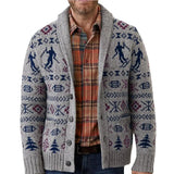 Fongt And Winter New Men's Wear Long-Sleeved Silk Knitted Shirt Single-Drentoned Sweater Jacket