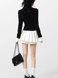 Vintage Two Piece Set Women Japanese Short Blazer Coat+mini Skirt Suit Female Casual Korean Fashion Sexy Kawaii Set