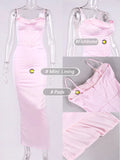 Satin Maxi Bodycon Dress Sexy Event Night Wedding Guest Dress Women Corset Party Dresses Pink Slit Dress High Quality-Outfit