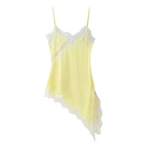 Fongt Women's ZA Irregular Lace Side Pure Lusty Dress
