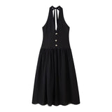 Fongt Women's Clothing Explosion With Deep V-Breasted Lumbar-Lvate Dress