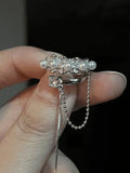 Tassel Faux Pearl Decor Cuff Earring-Outfit