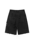 Waist Denim Shorts Women Fashion 2023 New Casual Harajuku Wide Legs Ripped Jeans Short Washed Female Summer Cotton