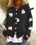 Fongt And Winter New Women's Sweater Single Breasted Love Sweater Women's