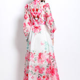Fongt Dress Early Spring New Famous High-End Waist Lantern Sleeve Elegant Dress Woman