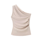 Fongt For Women's INS Burst High-Waist Wide Leg Trousers + Asymmetrical Neckless Top Suit