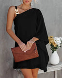 Summer Batwing Sleeve Off-the-shoulder Metal