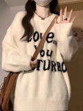 Printed Fuzzy Sweater-Outfit