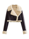 Fongt Winter New Y2K Women's Collar Fur All-In-One Double-Sided Short Jacket Jacket