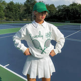 Vintage Tennis Club Graphic Print White