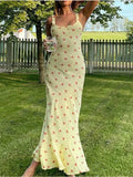 Summer Floral Print Maxi Dress-Outfit