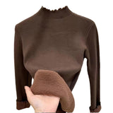 Ear One Velvet Turtleneck Sweater Slim Women's Sweater Autumn And Winter Soft Waxy Bottom Jacket Inside-Outfit