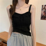 New Small Fresh Sweet Hottie Sling Female Summer Wear Inner Vest Bow Hollow Sleeveless