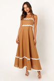 Fongt Summer New Solid Color Lace Stitching With Elegant Strapless Oversized Hem Dress-88106-Outfit
