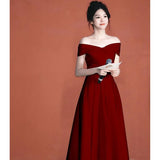 One-Word Shoulder-To-Shoulder Dress High-End Light Luxury Niche French Engagement Dress White Certificate Registration Small White Dress